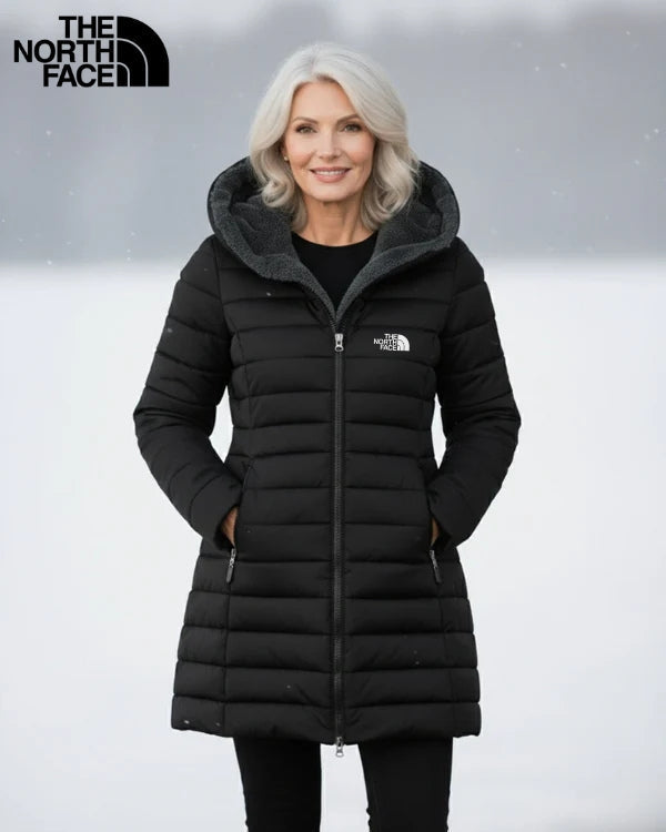 Womens Fleece Lined Quilted Puffer Coat with Hood