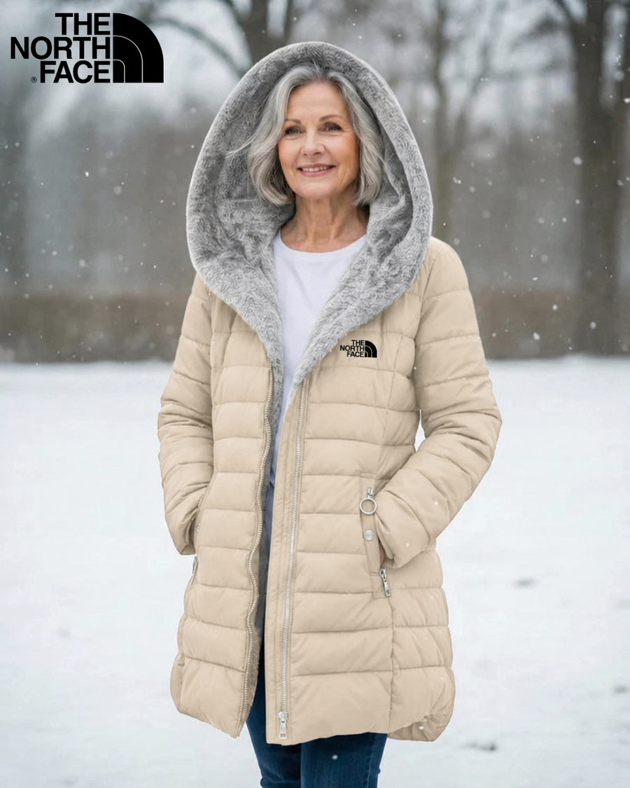 Womens Fleece Lined Quilted Puffer Coat with Hood