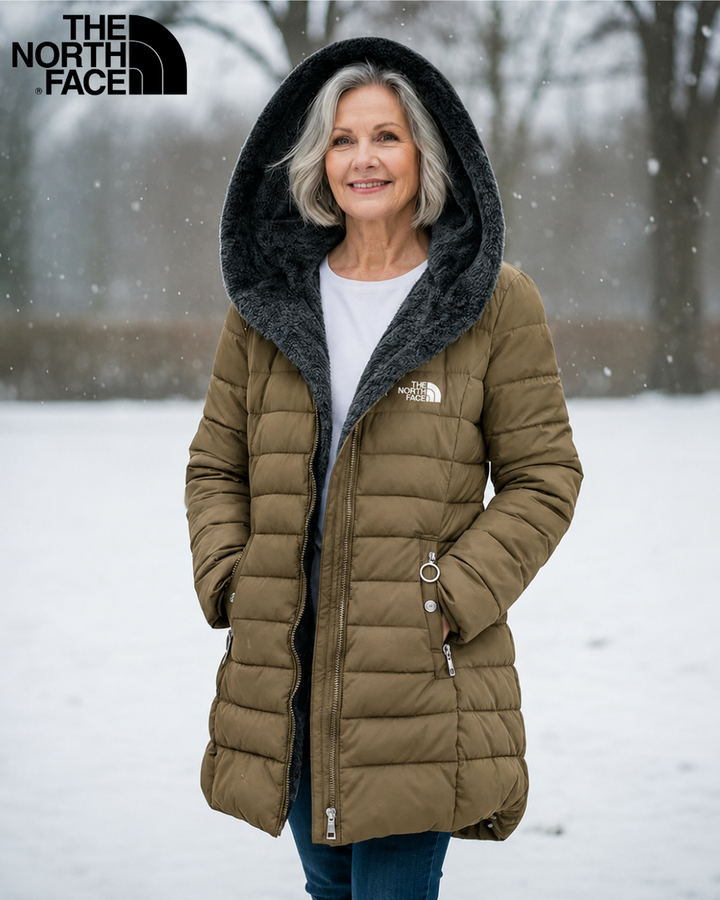 Womens Fleece Lined Quilted Puffer Coat with Hood