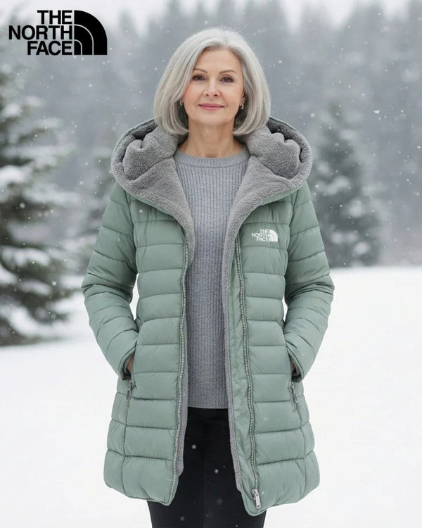 Womens Fleece Lined Quilted Puffer Coat with Hood