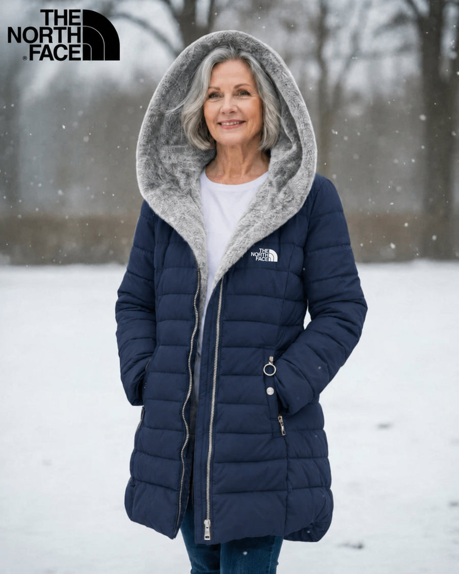 Womens Fleece Lined Quilted Puffer Coat with Hood