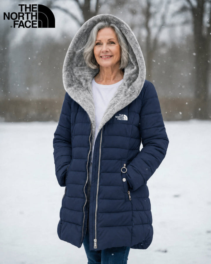 Womens Fleece Lined Quilted Puffer Coat with Hood
