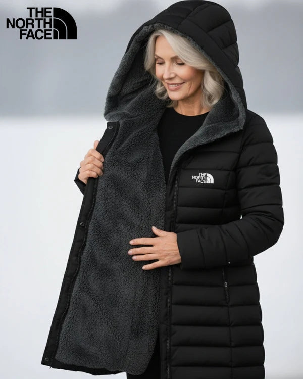 Womens Fleece Lined Quilted Puffer Coat with Hood