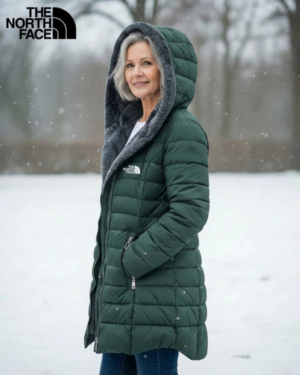 Womens Fleece Lined Quilted Puffer Coat with Hood