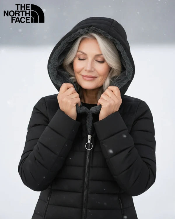 Womens Fleece Lined Quilted Puffer Coat with Hood