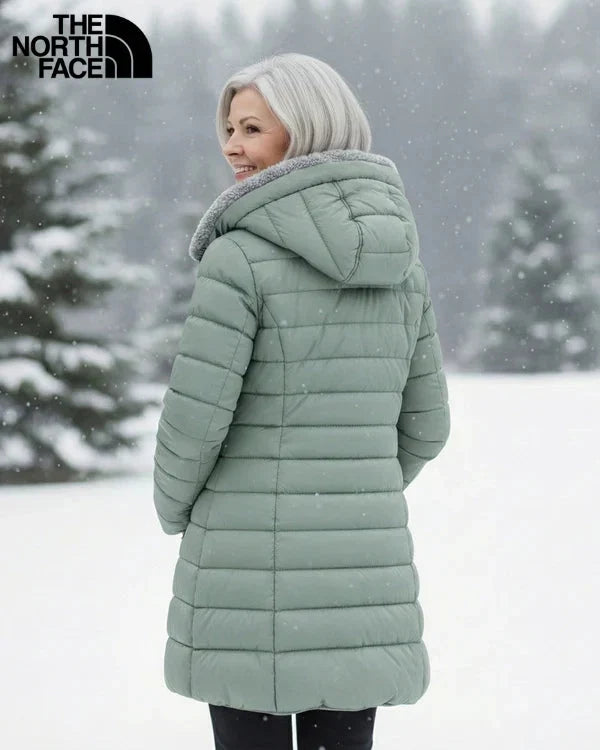 Womens Fleece Lined Quilted Puffer Coat with Hood