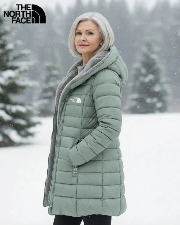 Womens Fleece Lined Quilted Puffer Coat with Hood