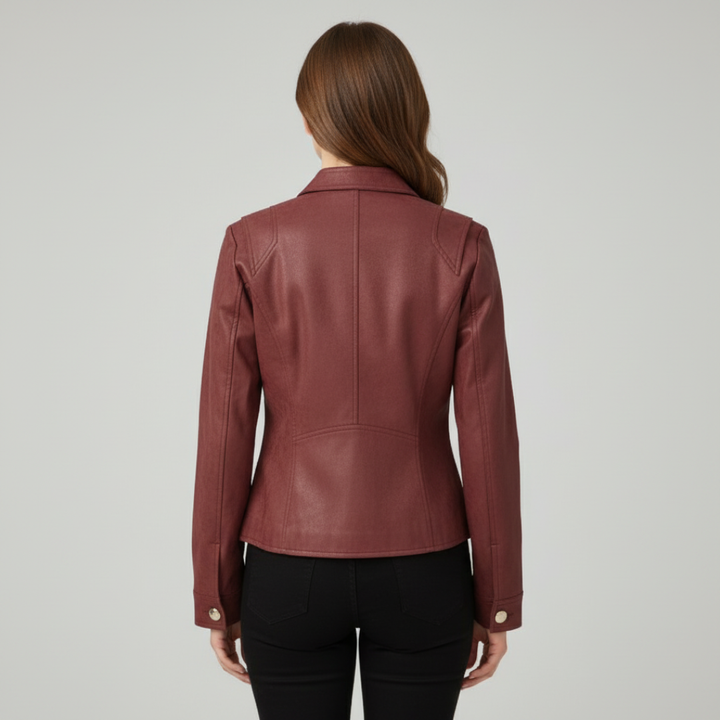 Womens Suede Touch Structured Button Front Jacket