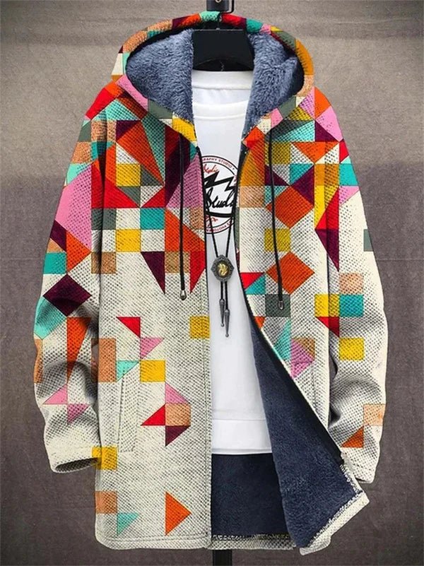 Colorblock Knit Sherpa Lined Hooded Jacket Women