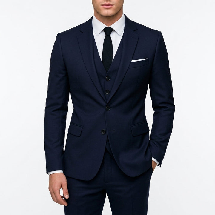 Mens Three Piece Woven Suit Slim Fit Formal