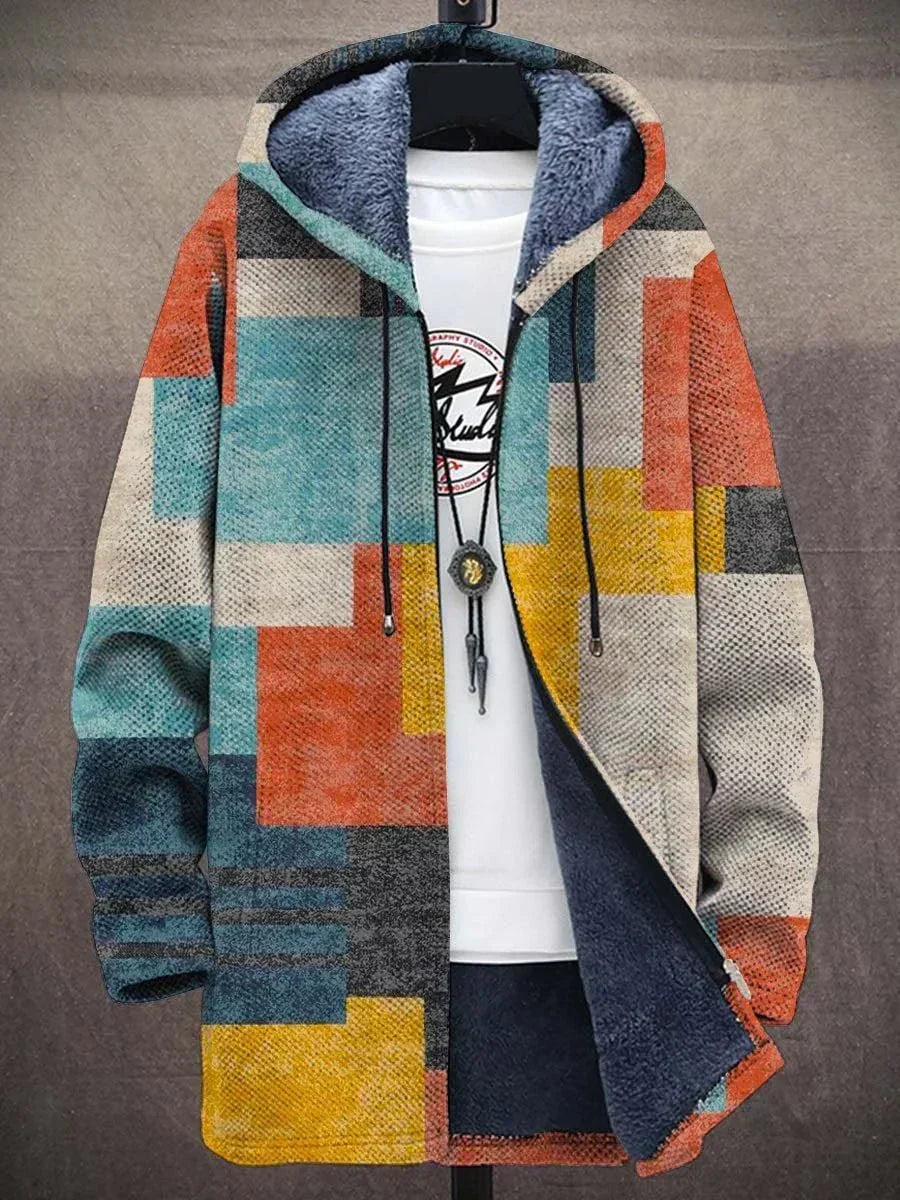Colorblock Knit Sherpa Lined Hooded Jacket Women