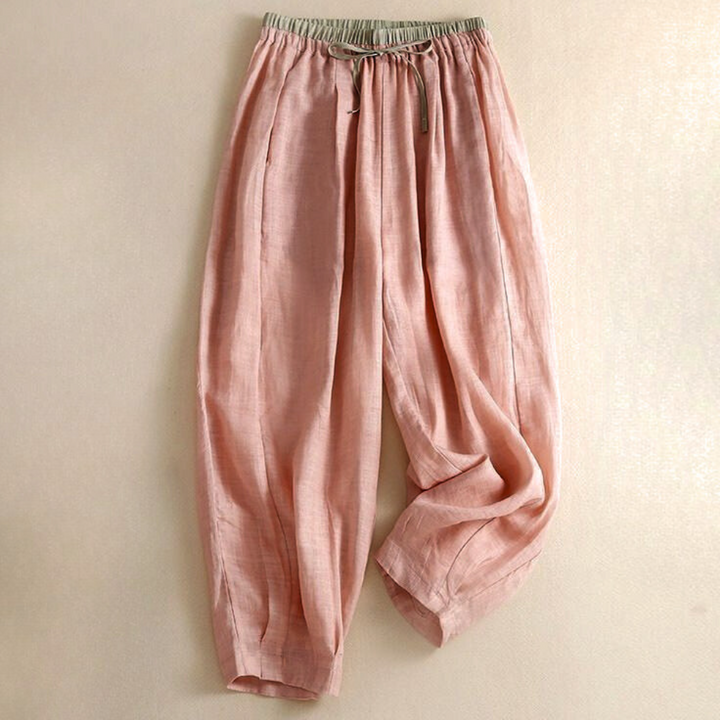 Womens Wide Leg Linen Pants Relaxed Casual Trousers