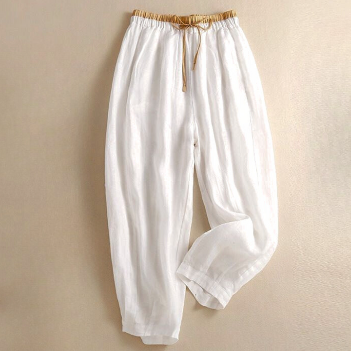 Womens Wide Leg Linen Pants Relaxed Casual Trousers