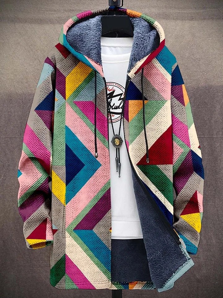 Colorblock Knit Sherpa Lined Hooded Jacket Women