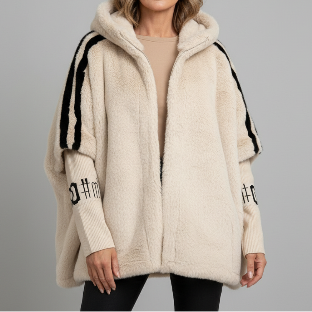 Womens Faux Fur Hooded Jacket Oversized Winter Coat