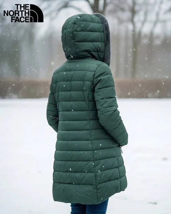 Womens Fleece Lined Quilted Puffer Coat with Hood