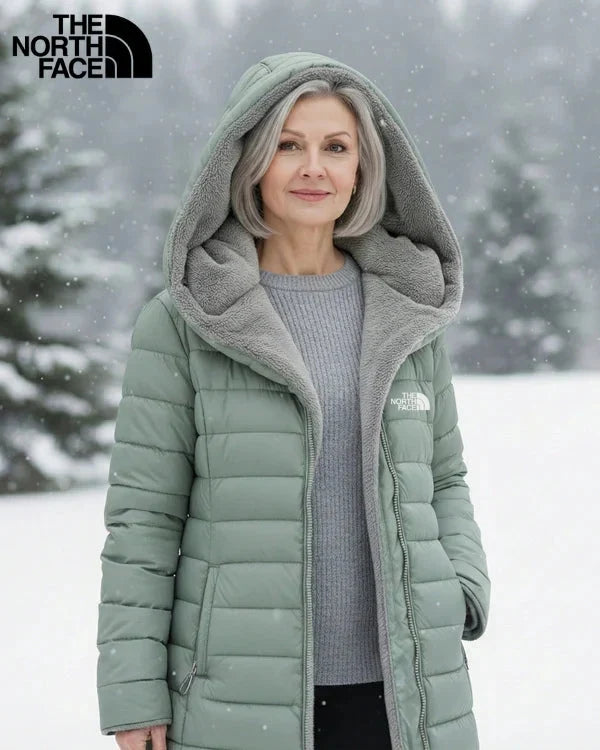 Womens Fleece Lined Quilted Puffer Coat with Hood