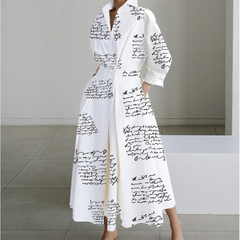 Wrap Collared Maxi Dress Elegant Womens