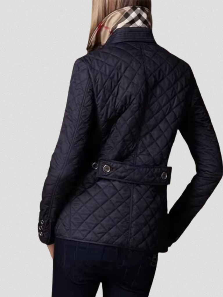 Womens Quilted Diamond Jacket Slim Structured Coat