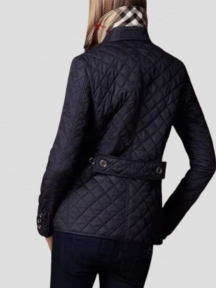 Womens Quilted Diamond Jacket Slim Structured Coat