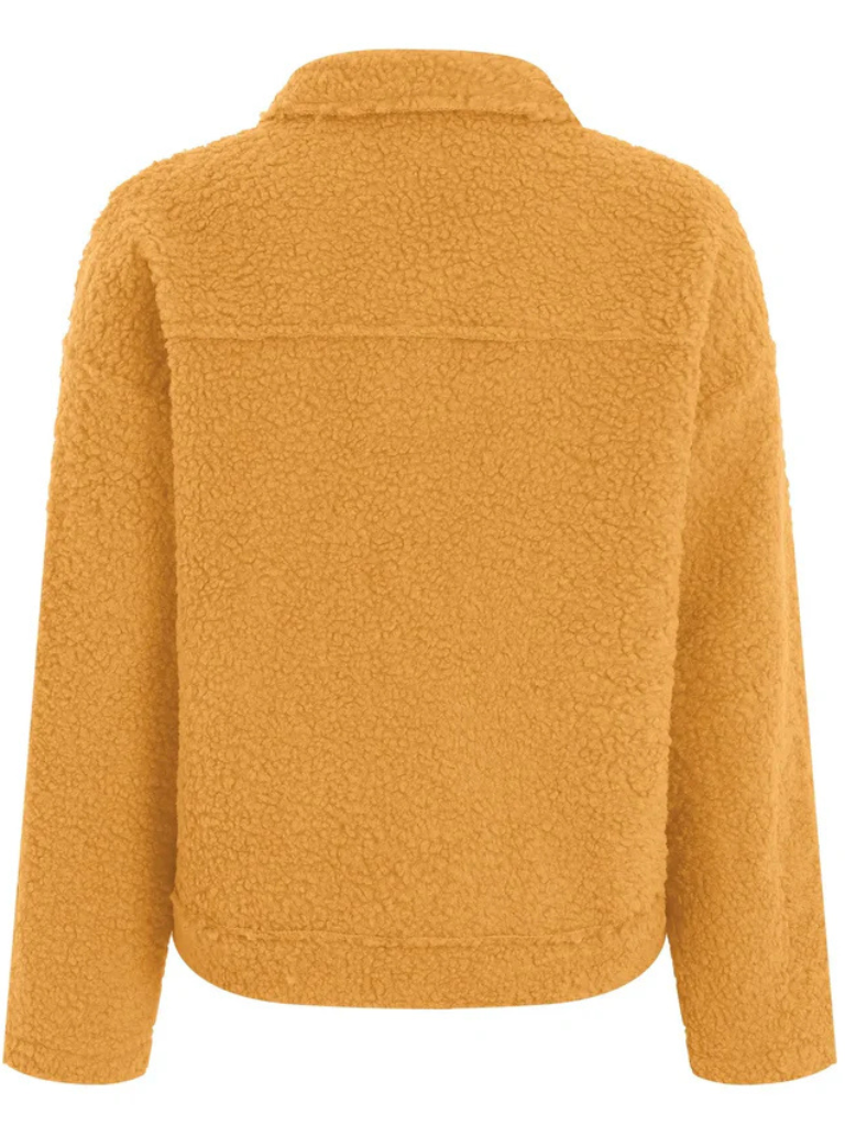 Womens Sherpa Fleece Button Jacket Cozy Fall Coat