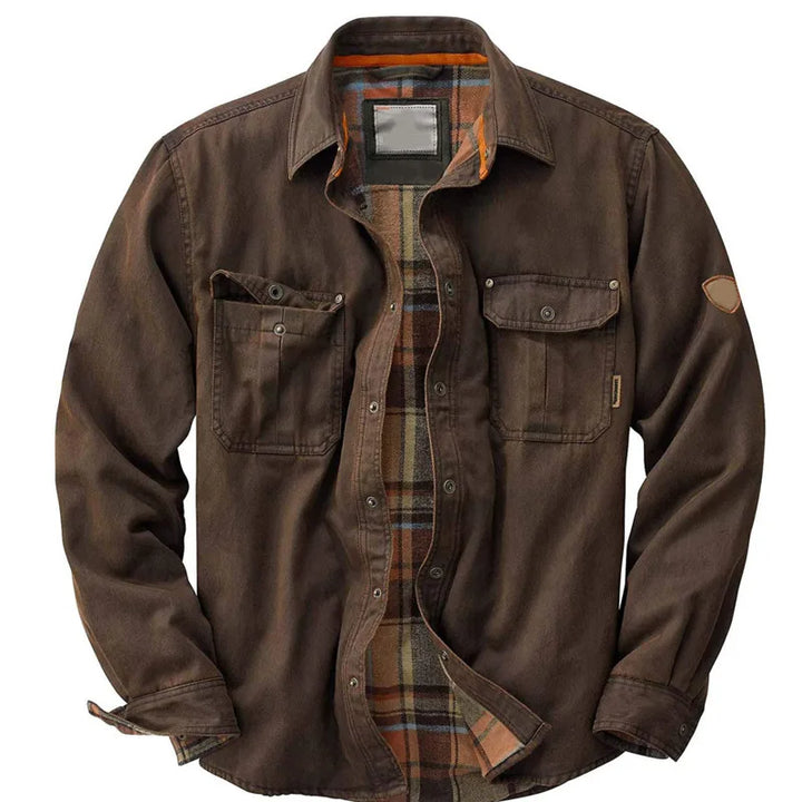 Mens Flannel Lined Heavyweight Vintage Shirt Jacket