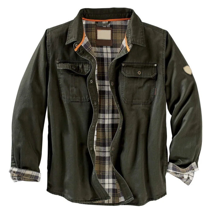 Mens Flannel Lined Heavyweight Vintage Shirt Jacket