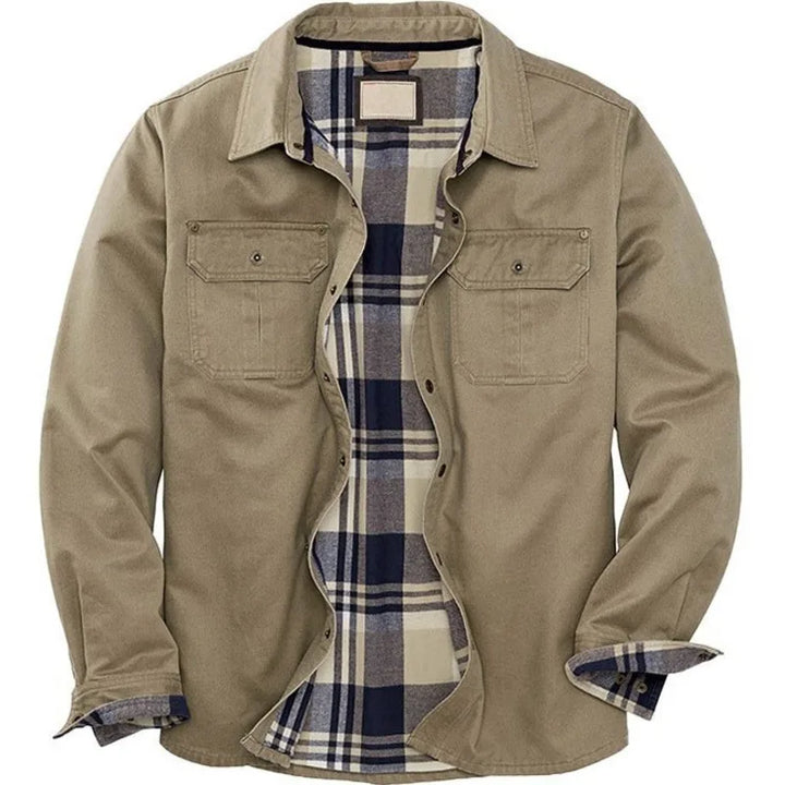 Mens Flannel Lined Heavyweight Vintage Shirt Jacket