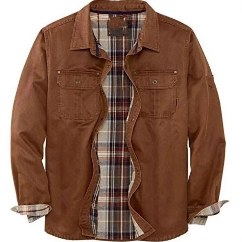 Mens Flannel Lined Heavyweight Vintage Shirt Jacket