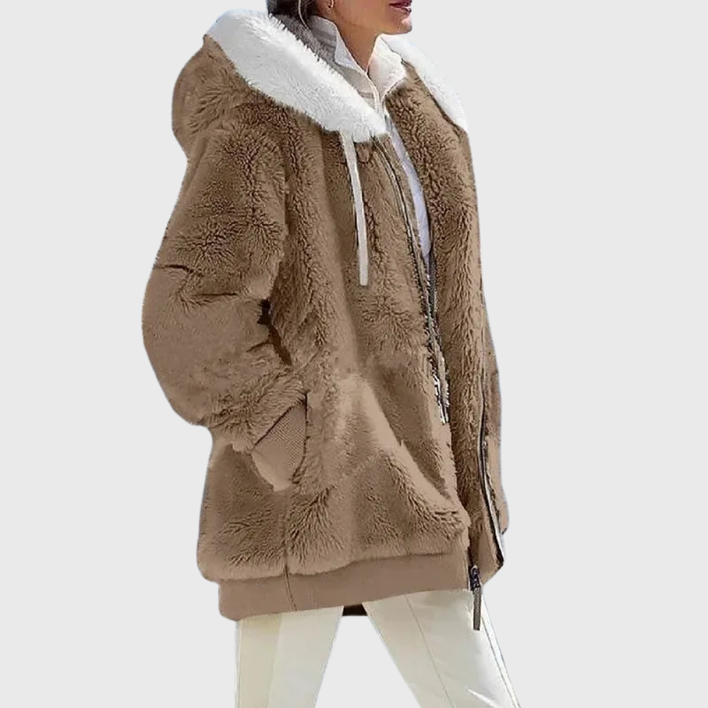 Hooded Longline Coat Relaxed Drape Womens