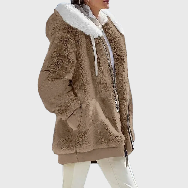 Hooded Longline Coat Relaxed Drape Womens