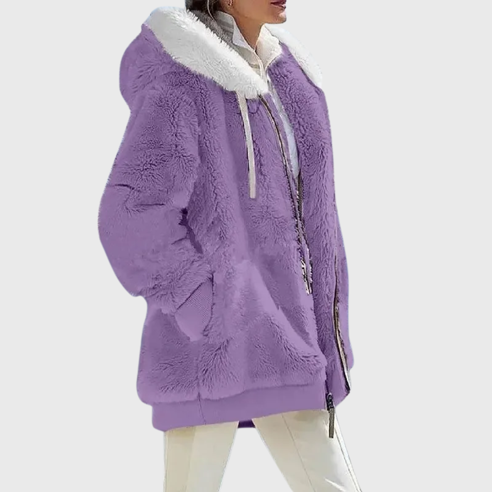 Hooded Longline Coat Relaxed Drape Womens