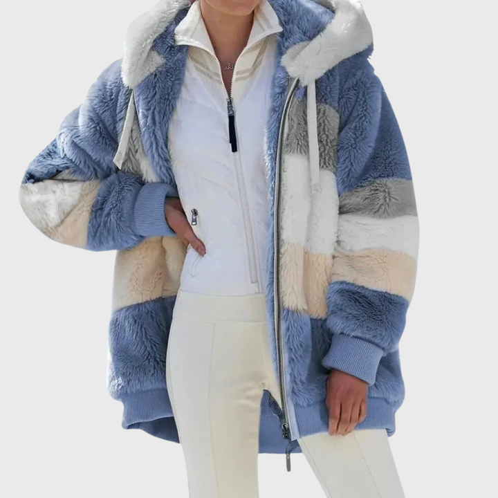 Hooded Longline Coat Relaxed Drape Womens