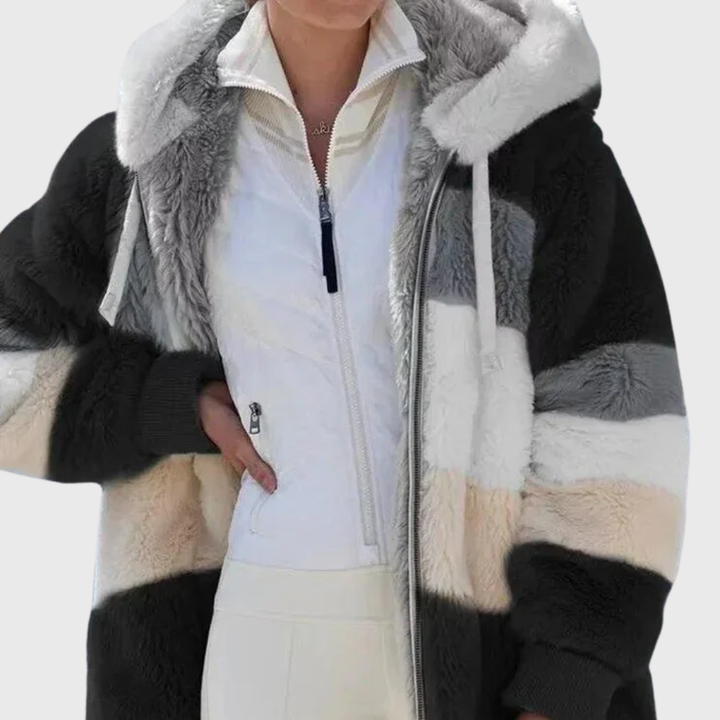 Hooded Longline Coat Relaxed Drape Womens