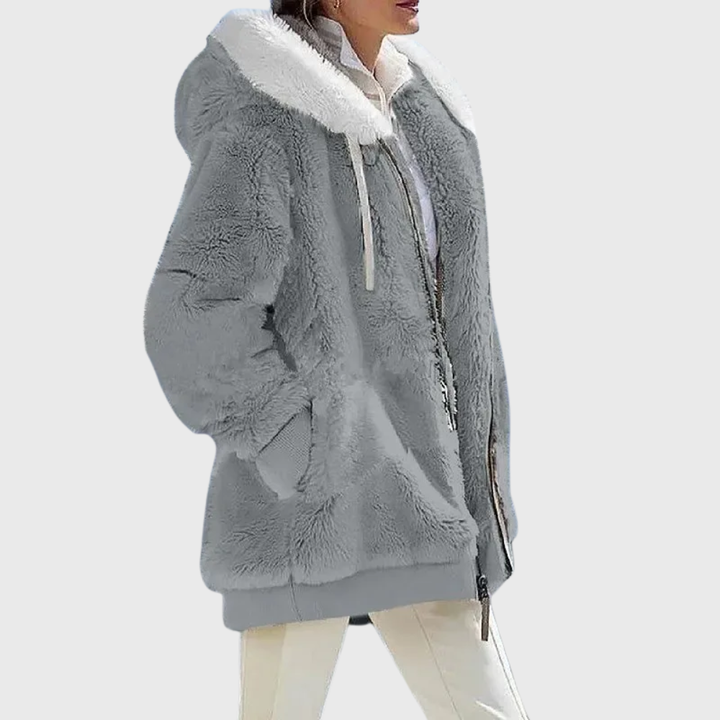 Hooded Longline Coat Relaxed Drape Womens