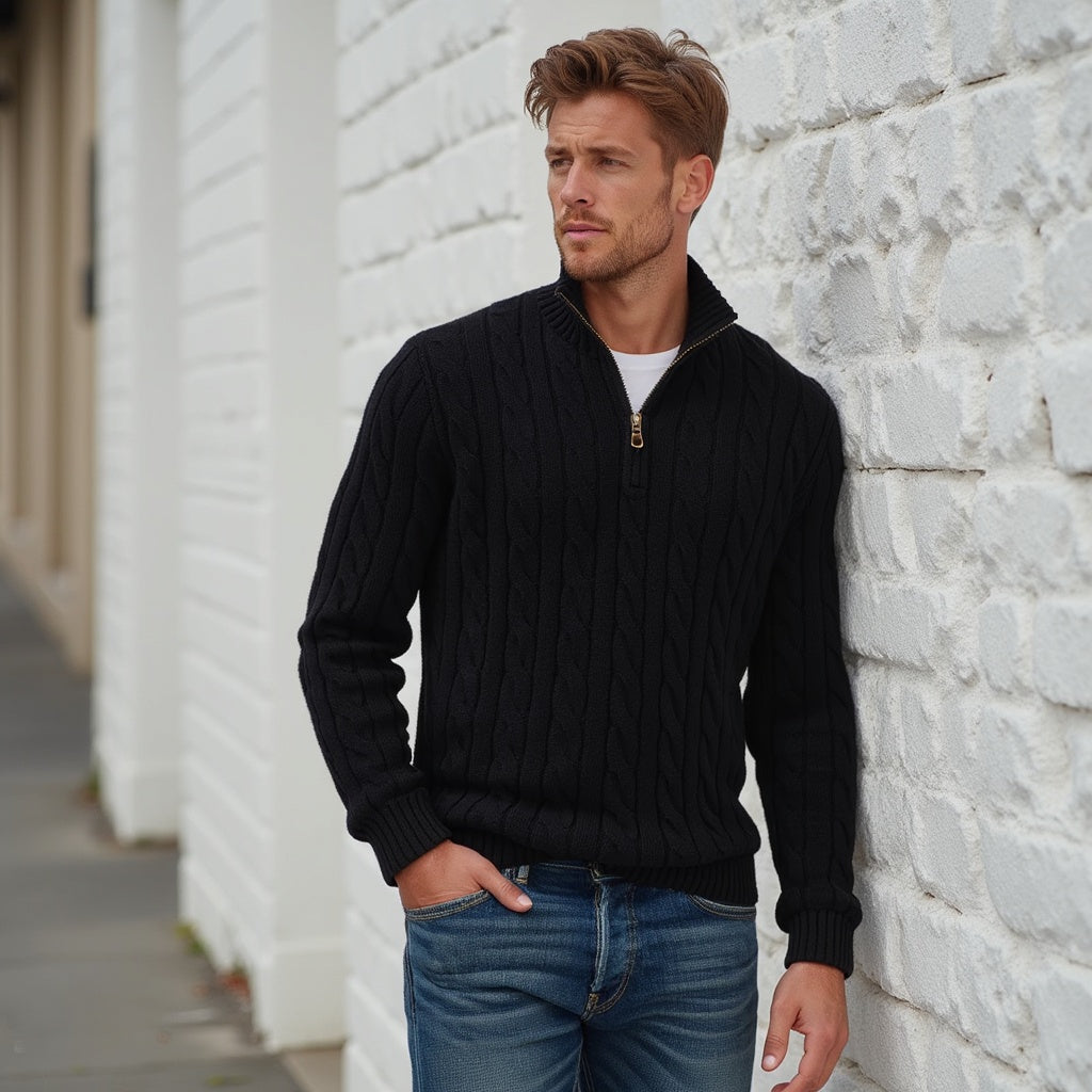Longline Draped Open Front Cardigan for Men