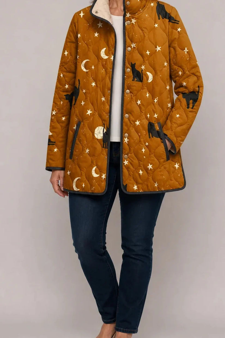 Womens Floral Quilted Jacket Light Padded Layer