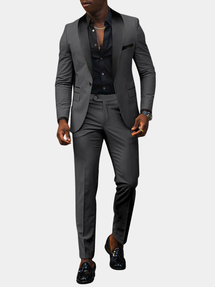 Mens Straight Leg Tailored Suit Modern Fit