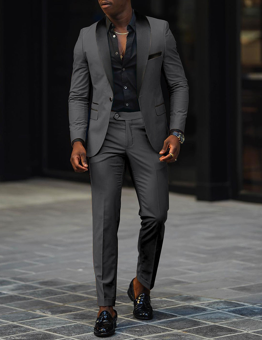 Mens Straight Leg Tailored Suit Modern Fit
