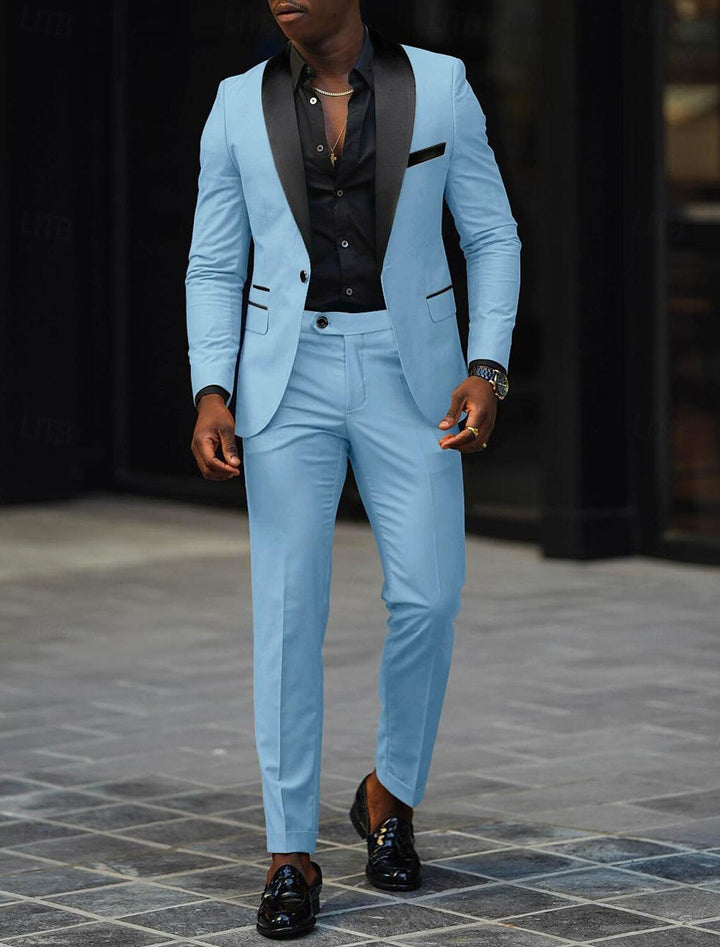 Mens Straight Leg Tailored Suit Modern Fit