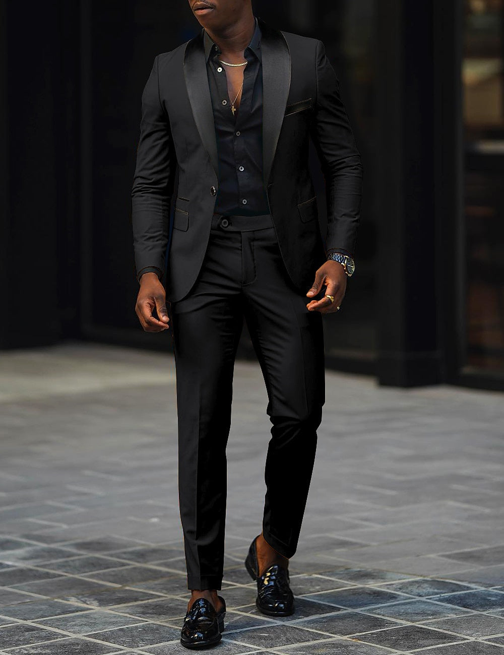 Mens Straight Leg Tailored Suit Modern Fit