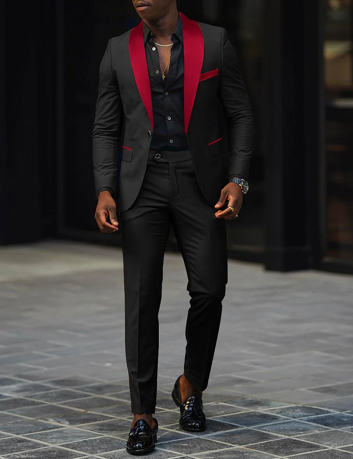 Mens Straight Leg Tailored Suit Modern Fit