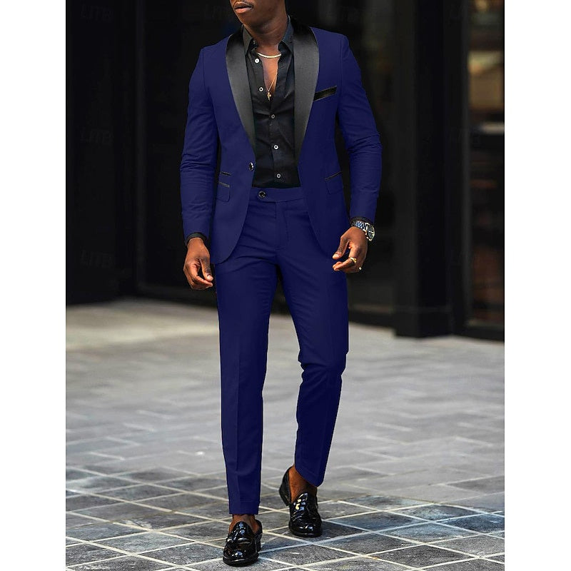 Mens Straight Leg Tailored Suit Modern Fit