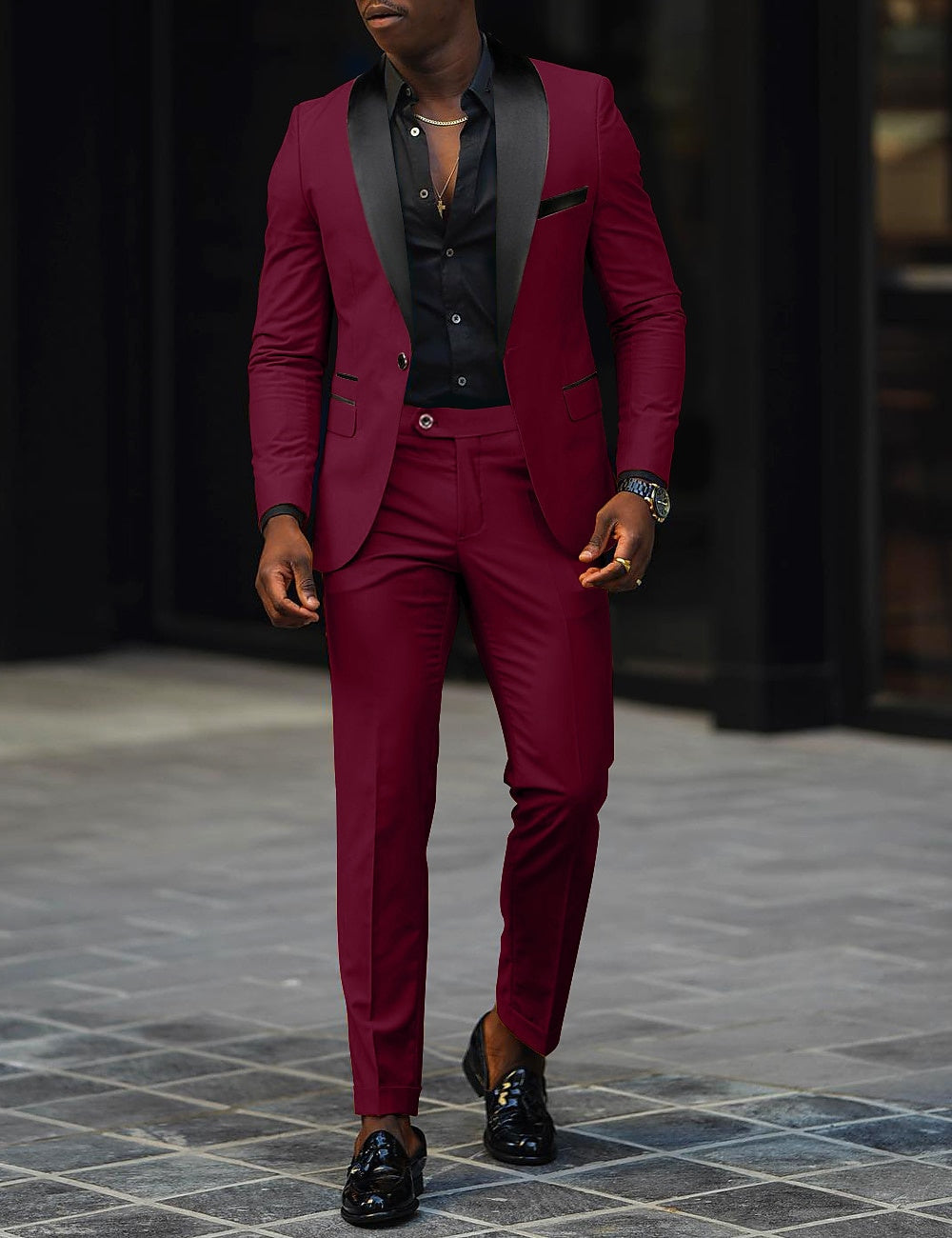 Mens Straight Leg Tailored Suit Modern Fit