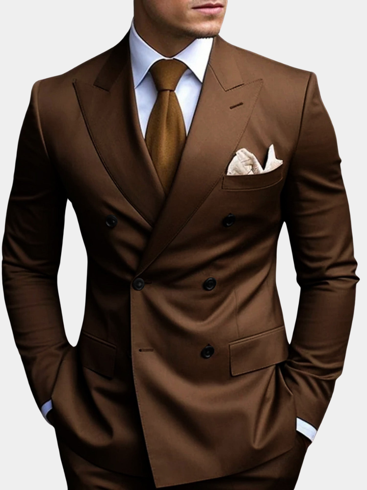 Mens Double Breasted Straight Leg Everyday Suit