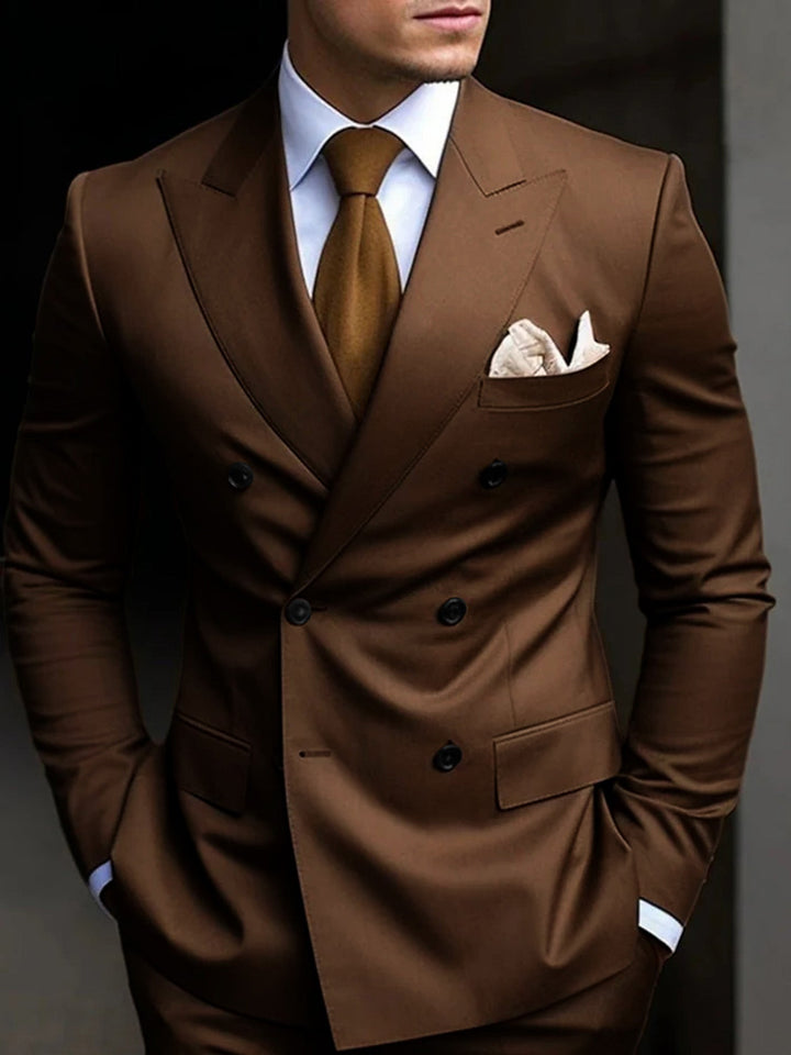 Mens Double Breasted Straight Leg Everyday Suit