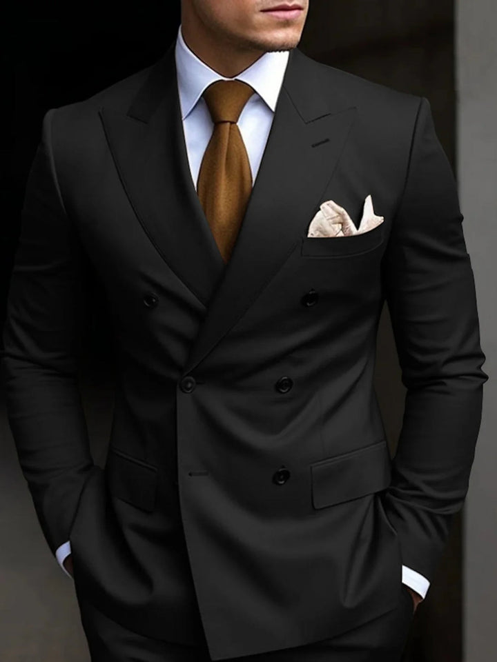 Mens Double Breasted Straight Leg Everyday Suit