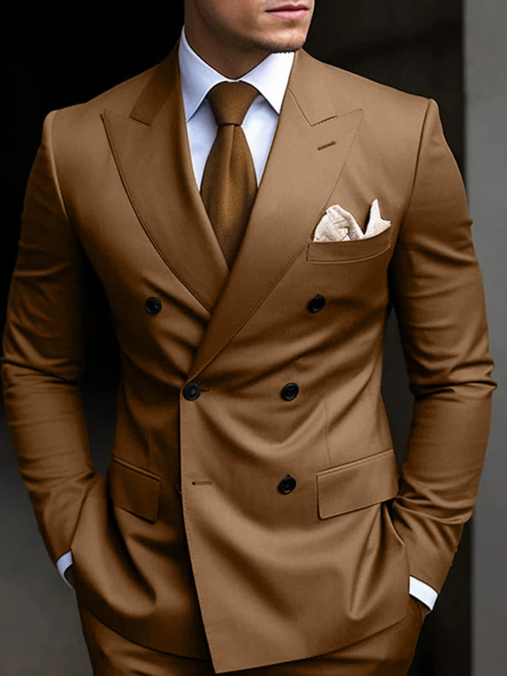 Mens Double Breasted Straight Leg Everyday Suit
