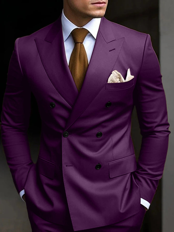 Mens Double Breasted Straight Leg Everyday Suit