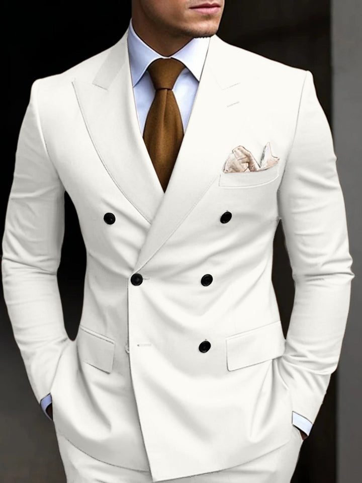 Mens Double Breasted Straight Leg Everyday Suit